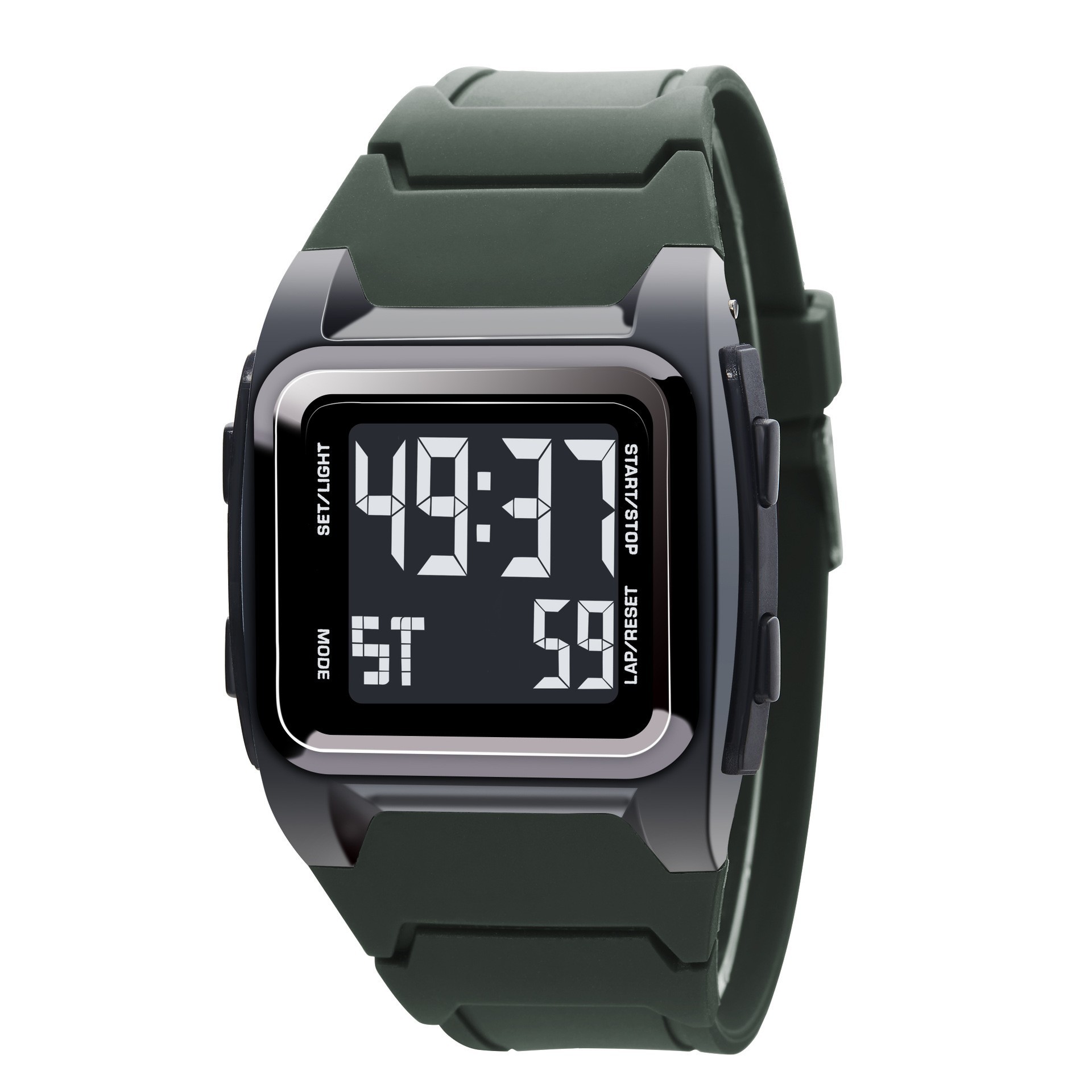Nuevo cuadrado juvenil digital nocturna reloj electrónico multifuncional alarma al aire libre cronógrafo electrónico en stock