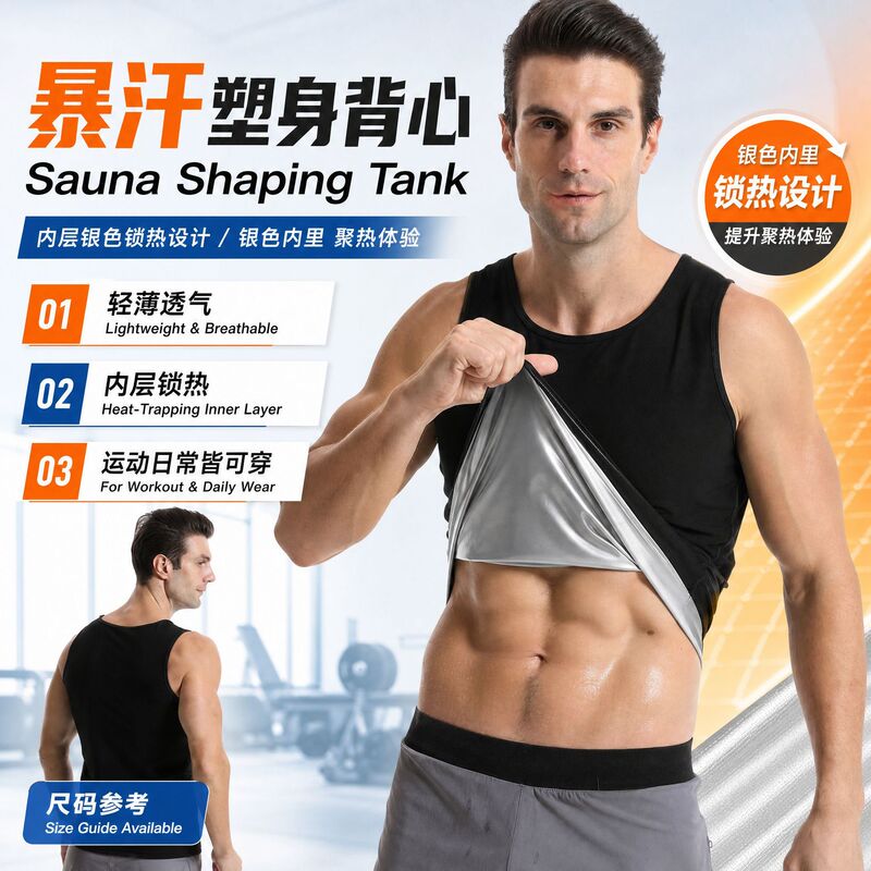 Cross-Border Sweat Suit, Sports Fitness Shapewear, Running Sports Vest, Corset, Abdominal Corset, Men's Sauna Suit