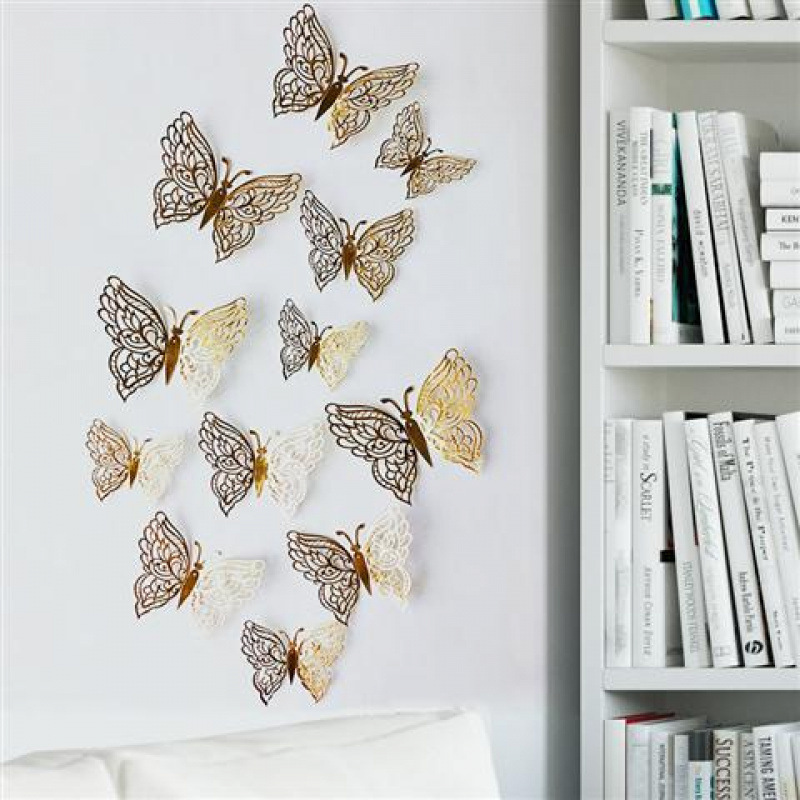 Décoration murale papillon 3D en papier creux, simulation tridimensionnelle, salon, bureau, maison, fenêtre autocollante_voghion.com