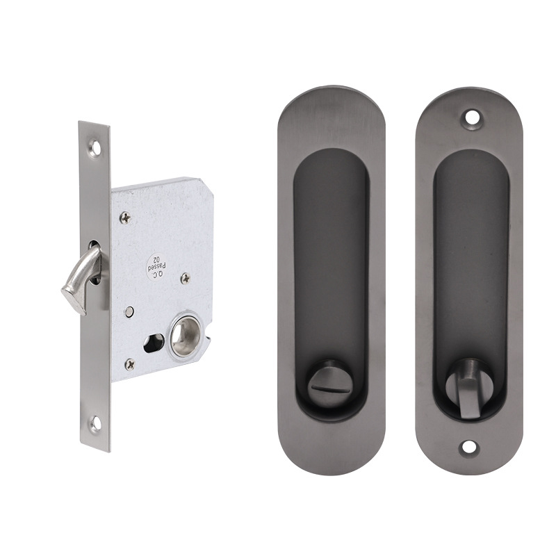 Cerradura de puerta deslizante de acero inoxidable simple cerradura de puerta invisible cerradura de puerta de baño de hotel cerradura de puerta deslizante incrustada de balcón de cocina