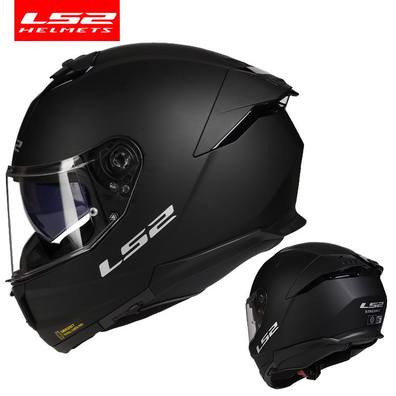 LS2 casco nuevo casco de la motocicleta grande cola doble lente casco completo unisex Four Seasons universal 3C certificación FF808