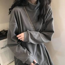 高领打底衫女内搭秋冬2025新款加绒t恤宽松加厚保暖长袖上衣内搭