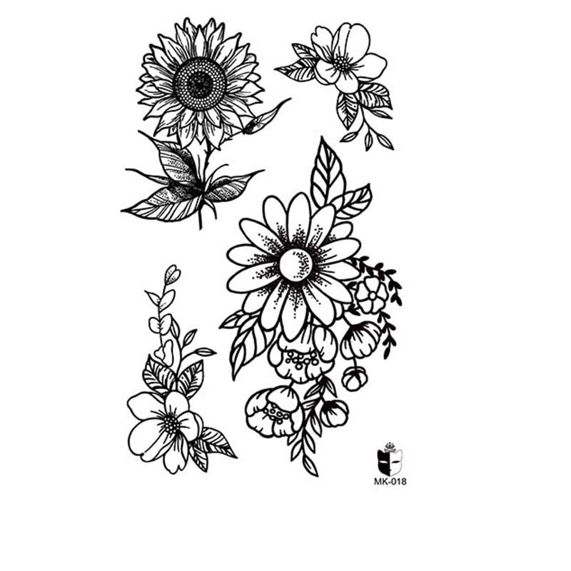Animal blanco y negro desechable pegatinas de tatuaje belleza pegatinas de tatuaje moda estética patrón de personalidad dama pegatinas de tatuaje