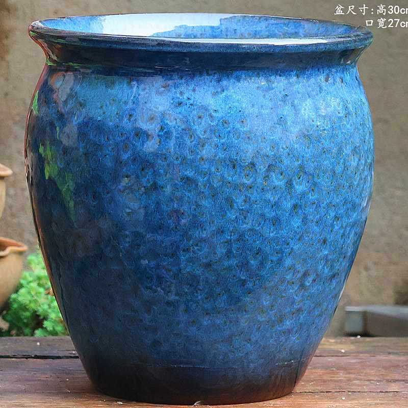 大口径グリーンダルシム多肉植物オオバコ紫大万百クリエイティブ陶器ポット粗い陶器砂土陶器ポット植木鉢大型レトロ|undefined