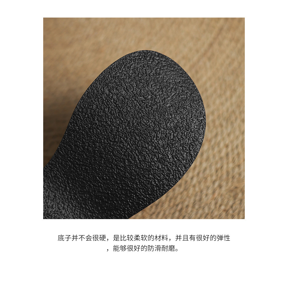 Sandal miệng cá đế xuồng cao su dày dáng người nhỏ, dép xỏ ngón mùa hè platform — Màu đen chi tiết 21