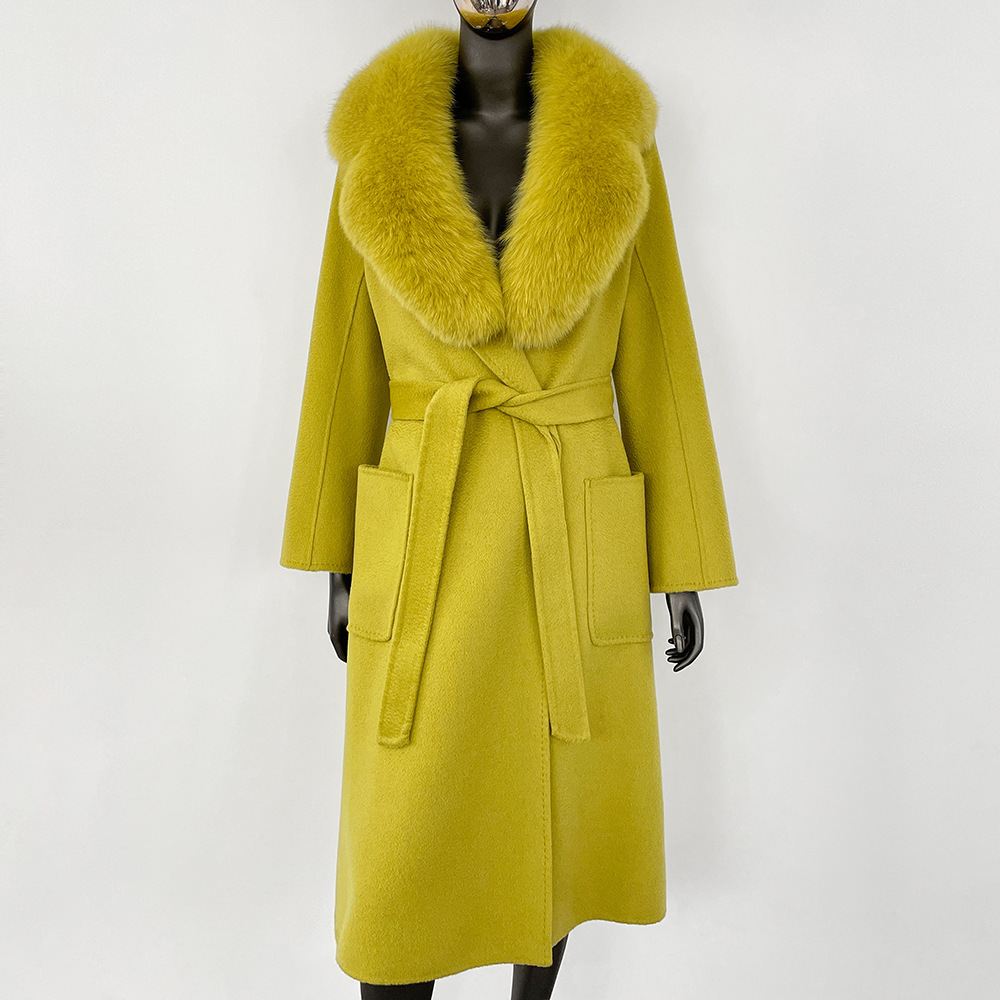 Winter New Genuine Fox Fur Double-sided Cashmere Jacket Women's