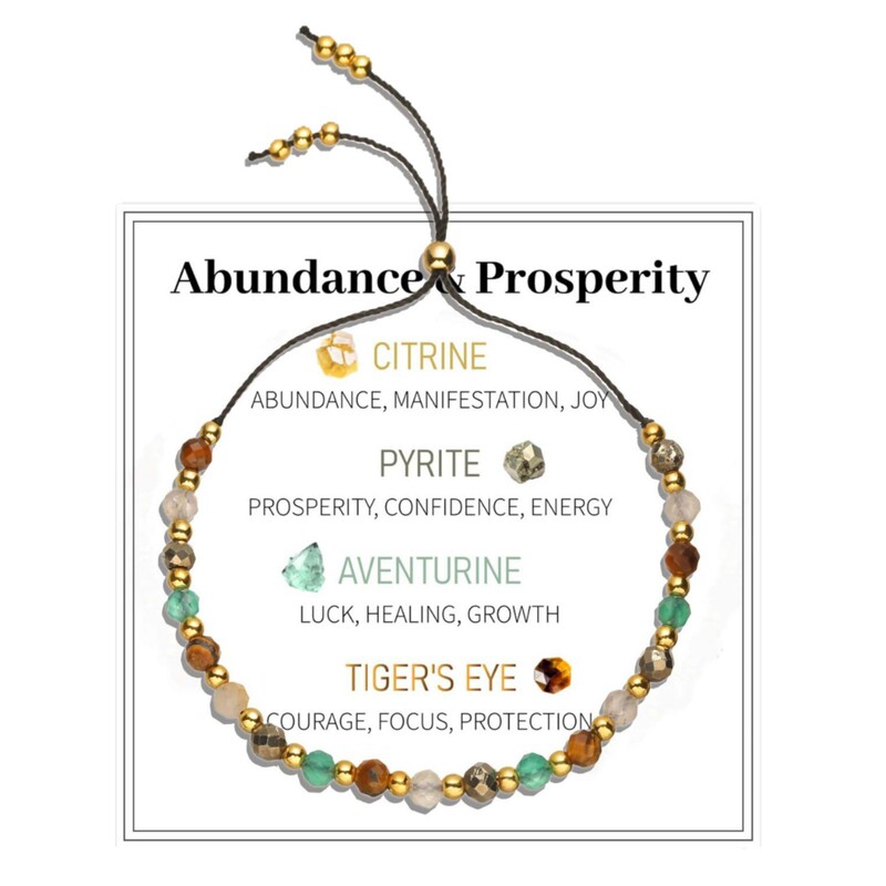 Natural Stone Crystal Bracelet, Crystal Yellow Tiger Eye Faceted Gold Bead Woven Pull-Out Bracelet, Green Crystal Rhombus Bead Bracelet
