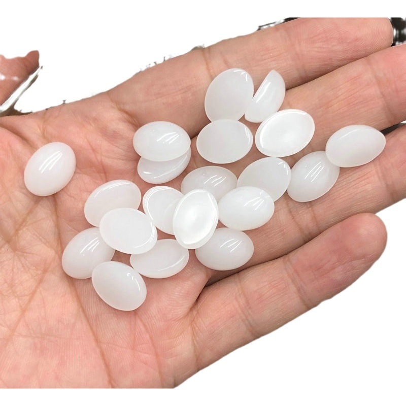 Venta directa de fábrica 10*14mm superficie de anillo imitación piedra preciosa piezoeléctrica cristal parche de vidrio hecho a mano bricolaje accesorios de joyería al por mayor image 1