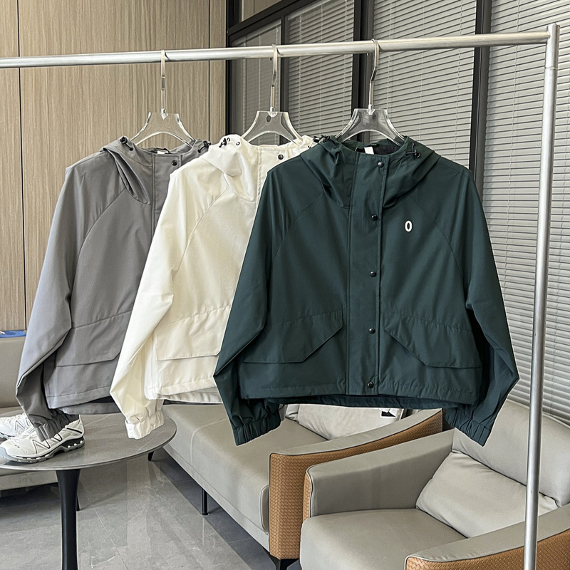 Hong Kong-Style Niche Designer Women's High-End Short Silhouette Loose Three-Dimensional Drop Shoulder Windproof Jacket