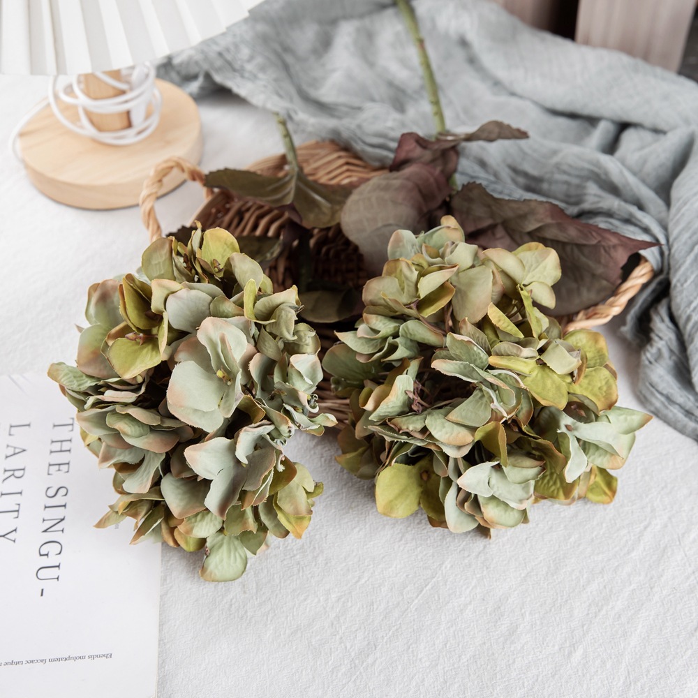 仿真花INS風乾燒乾花繡球廠家家居裝飾跨境婚慶批發假花DY1-4132B