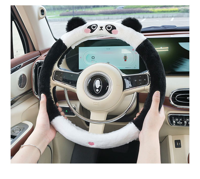 Blue Rain Car Steering Wheel Cover Winter Plush Warm Antifreeze Car Handle Cover Cute Car Steering Wheel Cover