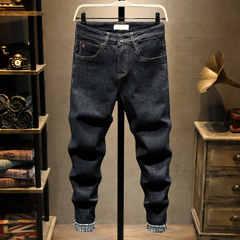 2026 Four Seasons Autumn Collection Blue and Black Men's Loose Slimming Straight Tapered Harem Jeans 2026 Four Seasons Autumn Collection Blue and Black Men's Loose Slimming Straight Tapered Harem Jeans