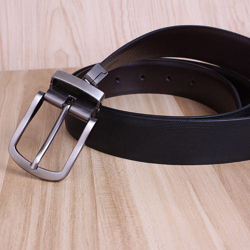 Factory Belt Men's Needle Buckle Wholesale Rotating Buckle Genuine Leather Belt Men's Casual Double-Sided Calfskin Belt Business