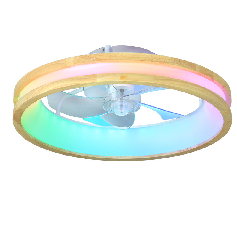 Lámpara Ventilador de Techo Invisible de Acrílico con Luz RGB y Regulable para Dormitorio y Sala de Estar