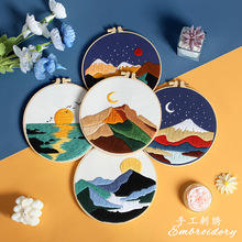 ��Ʒ�羰����ɽˮŷʽ����embroidery����ѷ�ֹ�����diy���ϰ�
