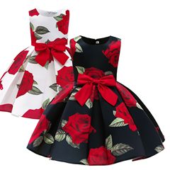 Children's Dress 2024 Foreign Trade Children's New Women's Printed Princess Dress Little Girl Formal Dress Wholesale