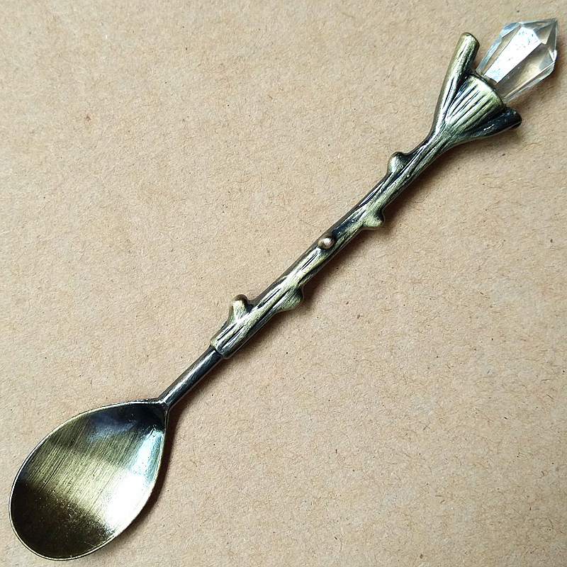 餐具欧式宫廷复古6支套装水果蛋糕叉石榴花咖啡匙小调更金银古铜-阿里巴巴