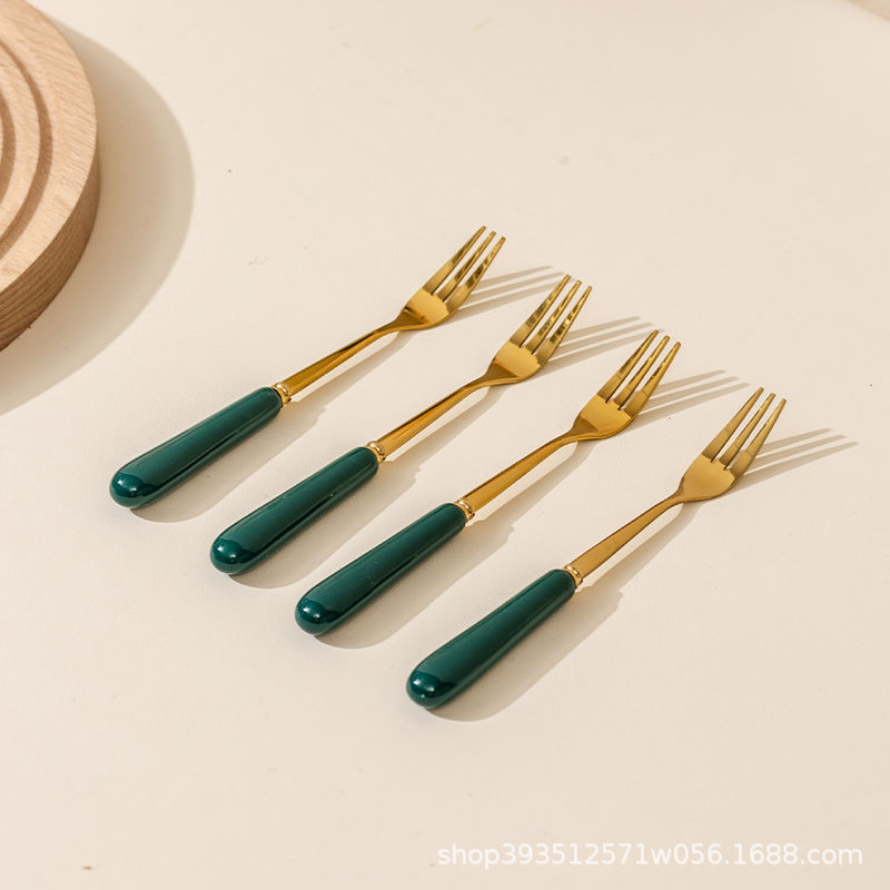 녹색 작은 포크 (단일)