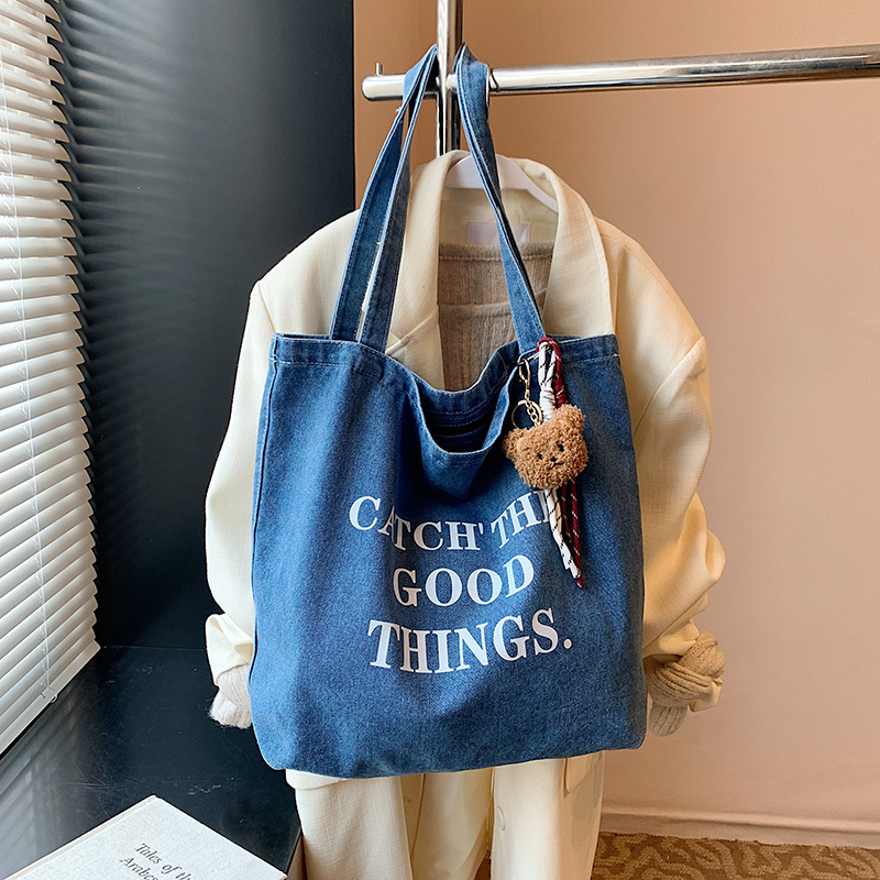 Casual relajado bolso de letras para mujeres 2024 nueva moda universitaria bolso de hombro de clase bolso de vaim