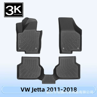 适用于VW Jetta 2011-2018 3D全天候材质TPE脚垫后备箱垫耐磨防水