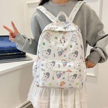 轻便卡通涂鸦书包大容量双肩包日系小清新可爱少女初高中学生书包