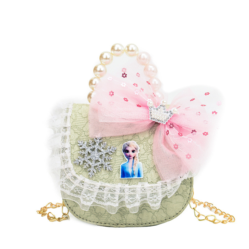 2025 nuevo bolso de perla para niños arco encantador caricatura cadena de estilo exterior bolsa de cambio de moda versátil