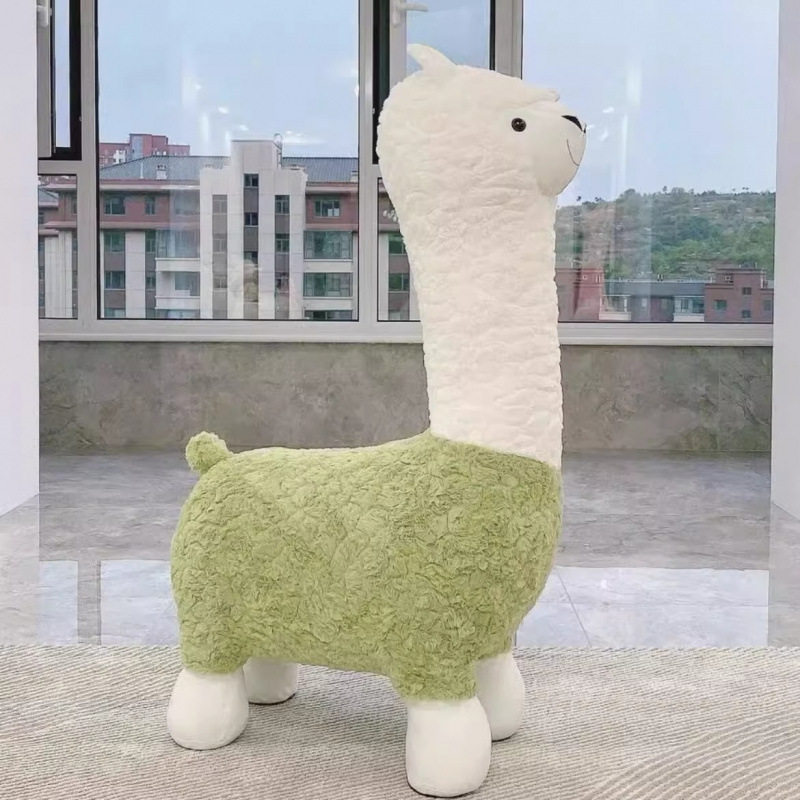 Internet celebridad creativa taburetes de alpaca de tamaño grande sala de estar adornos de suelo asiento de animales de peluche regalo de mudanza de nuevo hogar