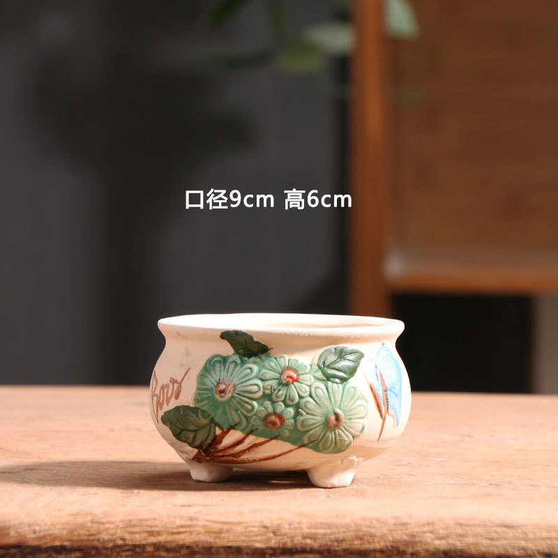 Macetas suculentas a la parrilla a mano, venta especial de cerámica, terraza para el hogar, terracota, cerámica pequeña, venta al por mayor