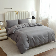 跨境聚酯纤维酒店四件套床上用品涤纶磨毛被套床笠枕套亚马逊