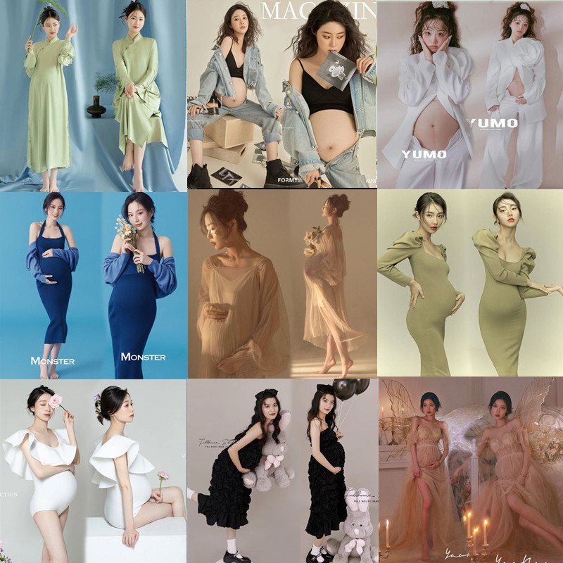 Pregnant Woman Photo Clothing Photo Studio Beautiful Pregnant Mommy Big Belly Photo Dress Photography Art Photo Maternity Photo Clothes