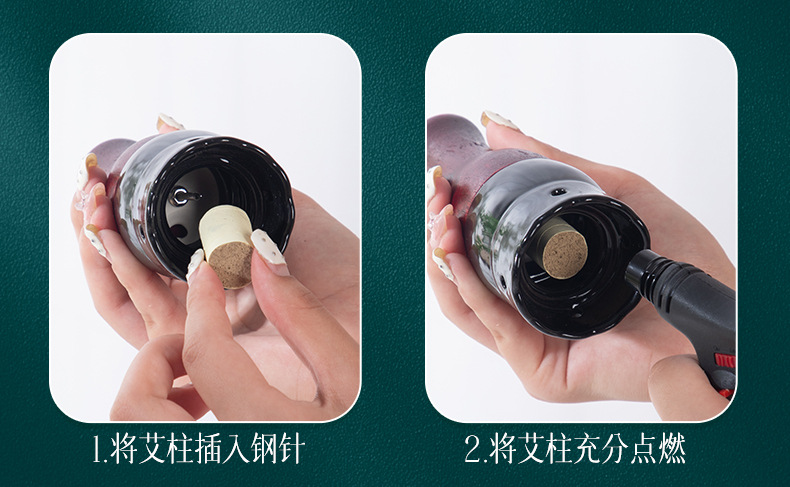 Moxa Jar with Bian Stone Facial Cupping Tool Set for Home Moxibustion and Gua Sha Massage preparation