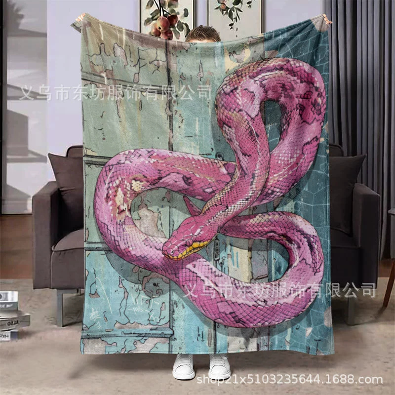 Розовый питон персонализированный креативный фланелевый удобный одеяло подходит для всех сезонов