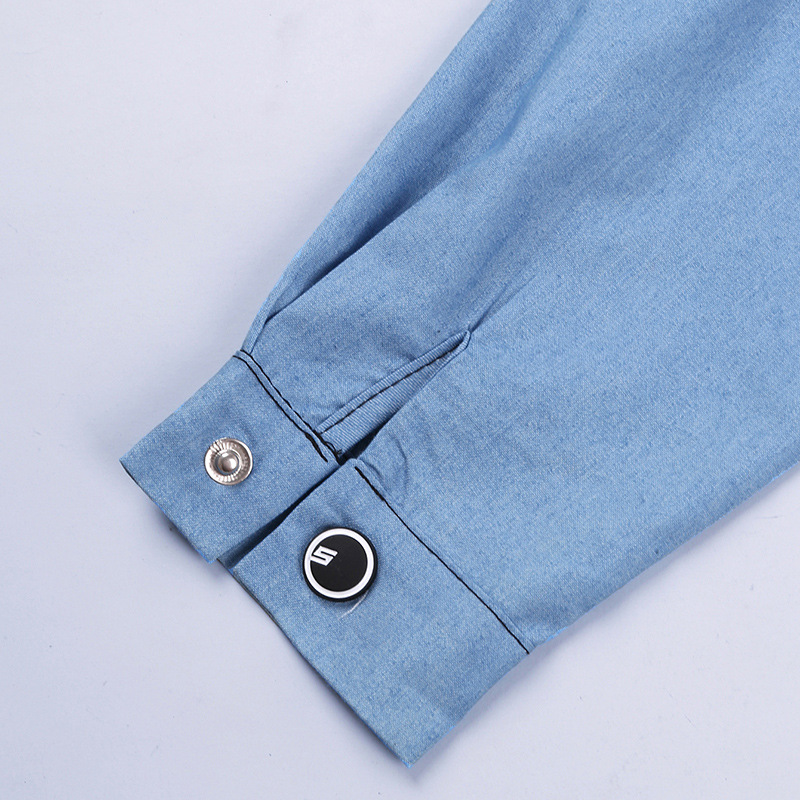 Girls' 2023 Spring and Autumn New Long sleeved Denim Coat with Suspended Skirt Children's Two Piece Set_voghion.com