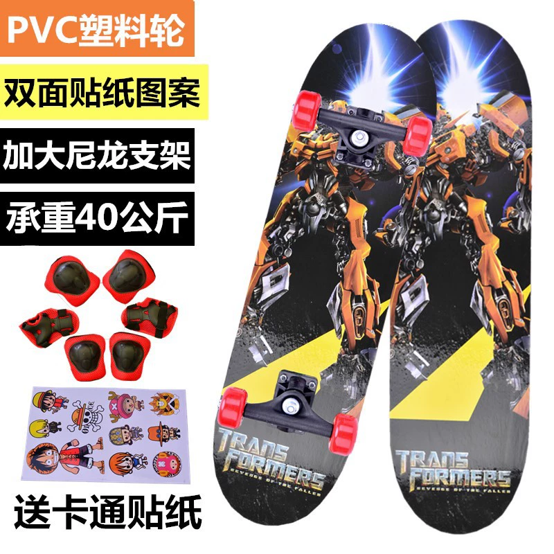 Children's professional skateboard for beginners, scooter for men and women on four wheels with two curved ends, 12 years, for teenagers