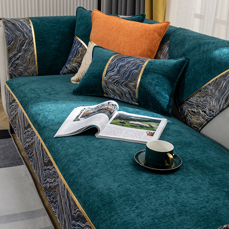 Sheenier sofa cushion luxury modern high-end all-season non-slip sofa cover set simple patchwork seat cushion cover
