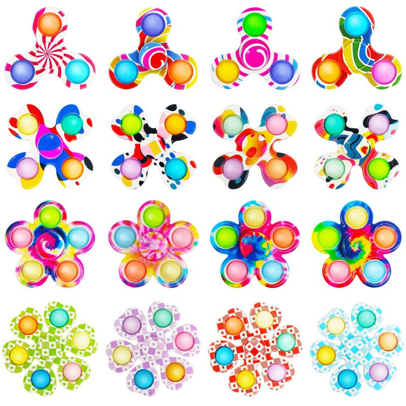 Rodent Exterminator Pioneer Bubble Fun Colorful Finger Spinner Uv Camouflage Rotating Fidget Spinner Silicone Press Toy Educational
