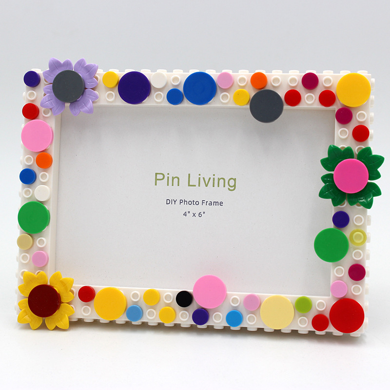 Panyi DIY children's building block photo frame colorful back garden creative handmade decorative photo frame decoration gift