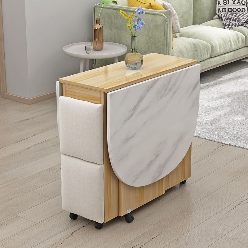Mesa de comedor plegable doméstica móvil retráctil rectangular simple mesas y sillas multifuncionales de tipo pequeño mesas de comedor combinadas