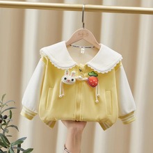 女童外套早秋2025新款小童海军领秋款兔子秋季甜美洋气女宝宝上衣