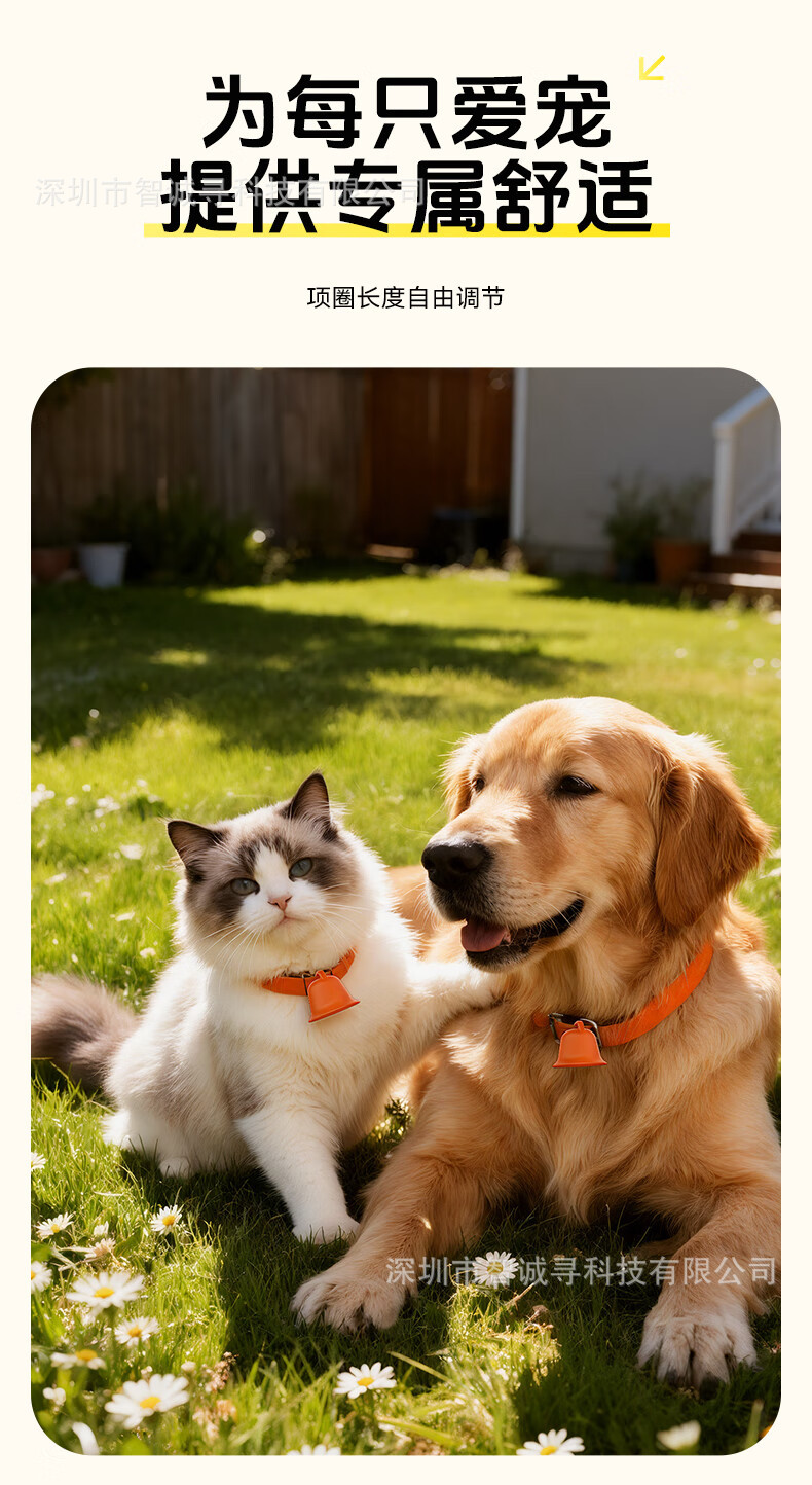 5G pet tracking device GPS locator for cats and dogs, real-time animal positioning electronic smart collar, anti-lost device