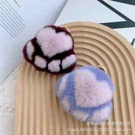 2022獭兔毛猫爪钥匙扣熊掌包包挂件车钥匙挂饰配件装饰毛绒饰品