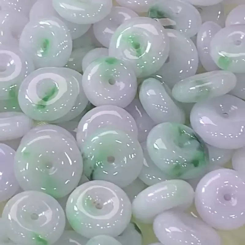 厂家批发天然A货翡翠 春彩平安扣翡翠吊坠批发一件代发