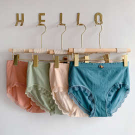 大码女装内裤蕾丝边大弹力短裤日系舒适棉档内裤220斤穿三角裤女