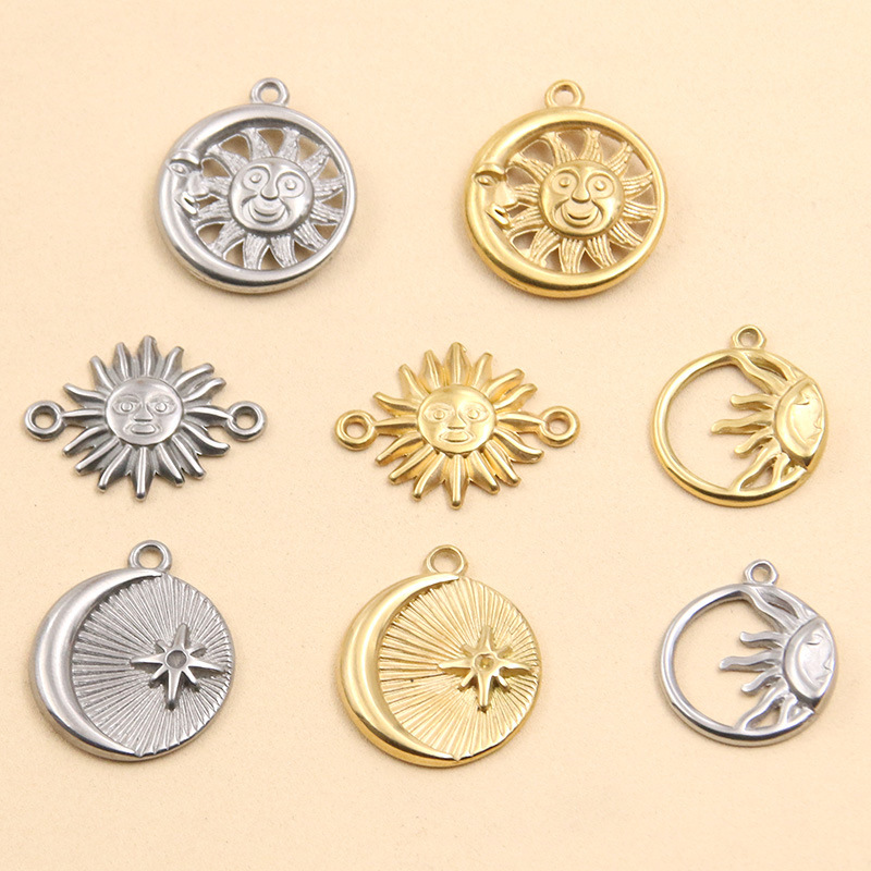 4 Stainless Steel DIY Creative Vacuum Electroplating Sun Jewelry Pendant Connectors Popular Handmade Accessories 4 Stainless Steel DIY Creative Vacuum Electroplating Sun Jewelry Pendant Connectors Popular Handmade Accessories
