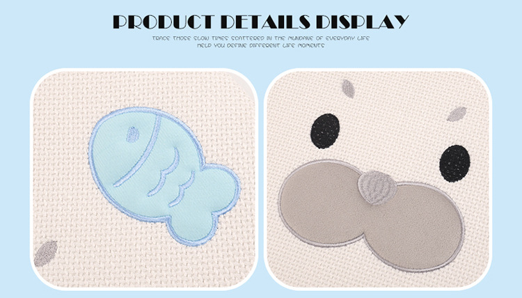 Car Seat Cushion Made of Linen Material with Seal Pattern, Suitable for All Seasons, Available as a Single Piece or a Three-Piece Set, with Optional Car Ventilation Cushion