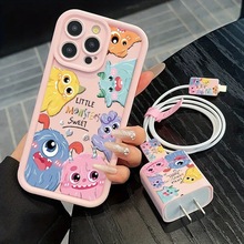 涂鸦怪兽适用苹果16promax手机壳新款iPhone17可爱15充电器保护套