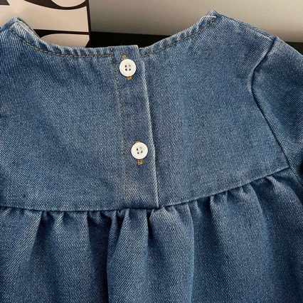 Spring denim dress girl's, fashionable comfortable long-sleeve, children's skirt, Korean style