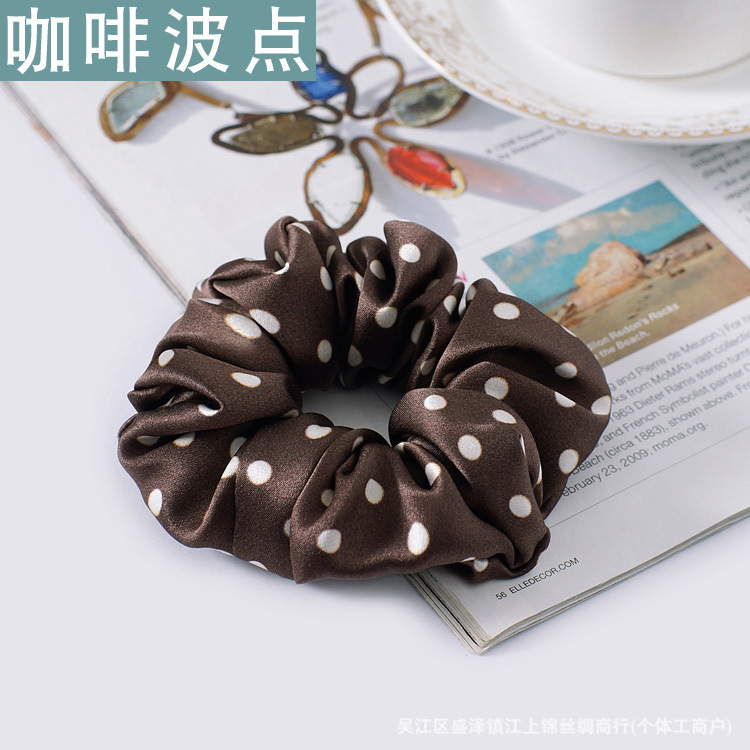 19 M 3,5 CM banda de pelo de seda banda de goma gruesa alta elástica Cola de Caballo updo cuerda de pelo accesorios para el cabello hembra Flor de seda de morera tocado