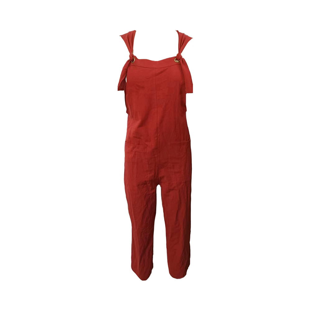 Women Clothing Summer Casual Loose Strap Jumpsuit Suspender Trousers Women