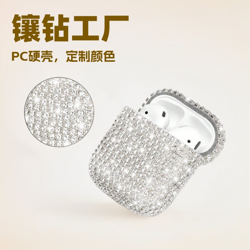 Защитный чехол с кристаллами для наушников Apple AirPods, Samsung Galaxy Buds, Huawei